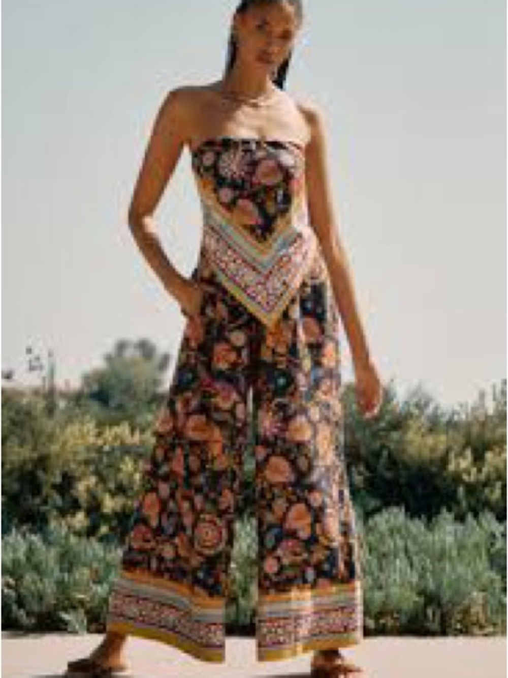 NWT Anthropologie Scarf Print Jumpsuit Sz Xxs